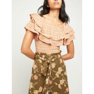NWT Free People Heirloom Top in Doe Combo Size Large